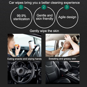 Toallitas Húmedas para <span class=keywords><strong>Limpieza</strong></span> <span class=keywords><strong>de</strong></span> Interiores <span class=keywords><strong>de</strong></span> Automóviles al por Mayor, para Tablero <span class=keywords><strong>de</strong></span> Instrumentos, <span class=keywords><strong>Asientos</strong></span> <span class=keywords><strong>de</strong></span> Cuero, Volante - Product Image 5