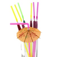 Pailles décoratives fluorescentes jetables en polypropylène pour bars, fêtes et événements, pour la décoration des boissons