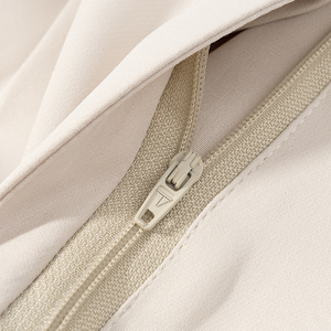 Set Estivo Casual da Donna con Gilet <span class=keywords><strong>Beige</strong></span> a V con Bottone Singolo e <span class=keywords><strong>Pantaloni</strong></span> <span class=keywords><strong>Lunghi</strong></span> con Zip, Moda Personalizzata - Product Image 6