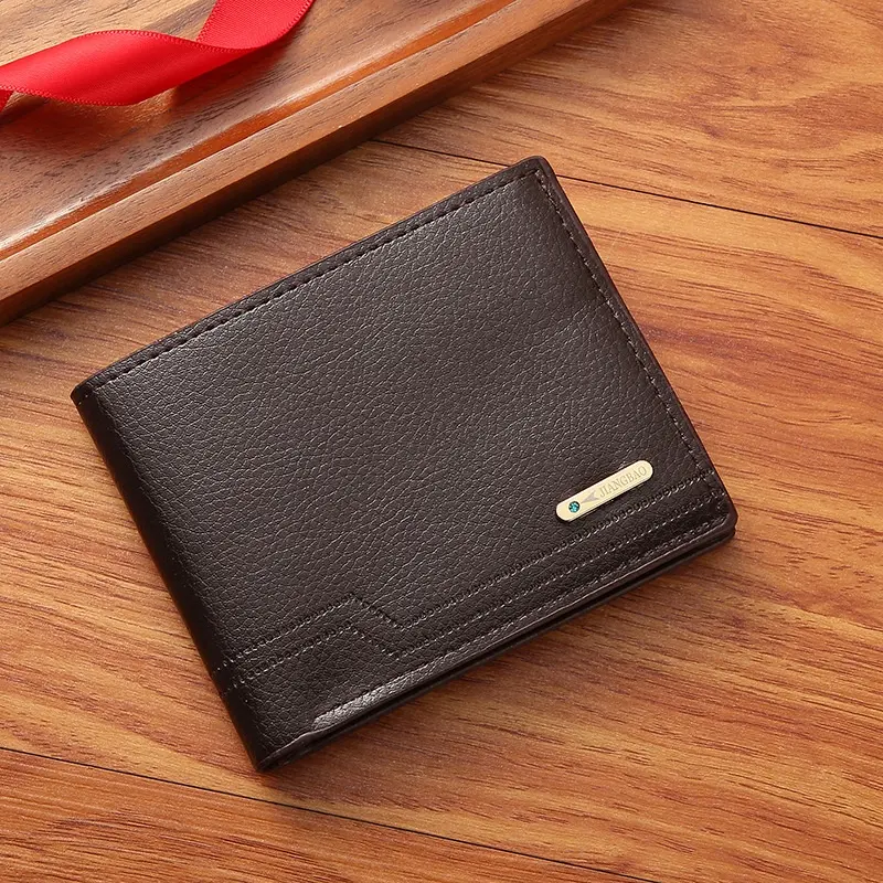 محفظة محفظة من الجلد الصناعي للرجال بشعار مخصص مع فتحات متعددة محافظ مطوية للأموال لمحفظة بطاقات الرجل