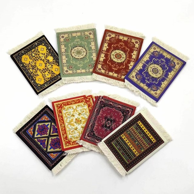 Tassel Mouse Pad Boho Style Persian Vintage Mini Woven Rug Carpet Mouse Mat Russia Arabic Turkey Style Mousepad