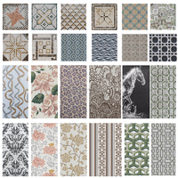 Panneau décoratif de luxe en mosaïque de marbre à motif de feuille de lotus de forme géométrique pour le sol du couloir, la salle de bain, le mur