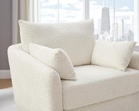 Fauteuil d'appoint pivotant à 360°, 39,3 pouces, en tissu bouclé Sherpa surdimensionné, avec coussins de dossier et d'accoudoirs amovibles, base en traîneau, doux et confortable