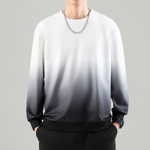Suéter degradado de manga larga para hombre, camiseta de cuello redondo, ropa fina de talla grande, holgada y cómoda, a la moda para otoño - Product Image 1