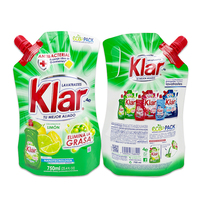 Sac de recharge de savon liquide en plastique imprimé personnalisé pochette à bec verseur pour détergent à lessive nettoyant pour sols