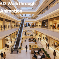 Service de Rendu Architectural et Vidéo de Visite Virtuelle 3D Photoréaliste Personnalisée pour Centres Commerciaux et Conception Intérieure