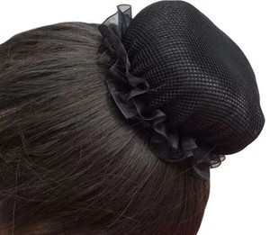 Tái Sử Dụng Bun Tóc Lưới Đàn Hồi Hoa Cạnh Hairnet Cho Ba Lê Bun Bìa Nhảy Trượt Băng Thể Dục Hiệu Suất Vũ Công Màu Đen - Product Image 4