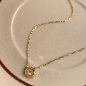 Gargantilla de acero inoxidable de <span class=keywords><strong>18</strong></span> pulgadas y 45 cm con formas geométricas - Product Image 2