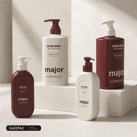 Bouteille vide en PEHD pour soins corporels 300ml 1000ml, en plastique mat, pour shampoing, gel douche, nettoyant visage, avec pompe doseuse 24/32 mm