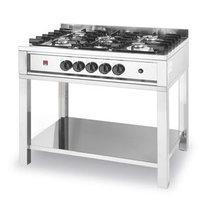 Cuisinière à gaz à cadre ouvert HENDI avec 5 brûleurs, équipement de cuisine commerciale, 14,3 kW, 900x640x910 mm - Product Image 1