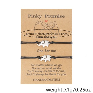 Pinky Promise <b>Couple</b> <b>Bracelet</b> Stainless Steel Waxed Thread Braided Jewelry Gift For Lovers Valentine's Day - Product Image 4