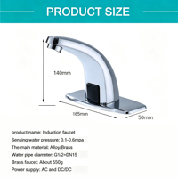 Robinet de lavabo automatique sans contact à capteur infrarouge, moderne, en alliage de zinc chromé, à montage sur plan, économie d'eau, écologique, pour chambre à coucher