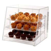 Transparent clair 3 niveaux acrylique boulangerie gâteau pâtisserie comptoir présentoir vitrine armoire boulangerie pain affichage