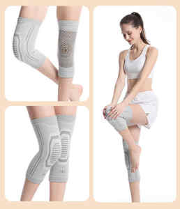 Venta caliente de punto de grafeno rodilleras transpirable cálido frío calor piernas protección bambú ajenjo rodillera soporte - Product Image 6