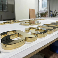 Insegna Luminosa LED 3D Personalizzata in Acciaio Inox, Logo Spazzolato Oro, Controllo WiFi via App, Impermeabile IP65 per Casa, Azienda, Auto