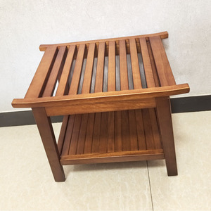 Tabouret de salle de bain en teck Park Seo 50,8x35,6x45,7cm avec rangement double couche pour douche - Product Image 2