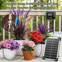 Kit d'irrigation goutte à goutte solaire avec trente goutteurs, système d'arrosage intelligent sans robinet pour balcon, serre et plantes de jardin