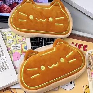 Dễ thương mèo Caramel bánh mì sang trọng bút chì Túi sinh viên Kawaii công suất lớn văn phòng phẩm Túi Mèo Con bút chì túi trở lại Trường Học cung cấp - Product Image 5