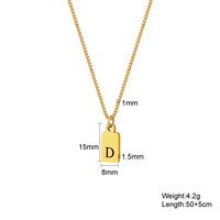 Dainty or initiale collier femmes minimaliste nom personnalisé en acier inoxydable gravé pendentif collier cadeaux de demoiselle d'honneur