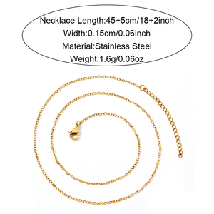 Collana 1.5mm estrema <span class=keywords><strong>Fine</strong></span> collana 2 + anni Colorfast PVD oro 18K Belcher Link 316L collana a catena in acciaio inox per donna - Product Image 5