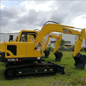 Yuchai Hoge Kwaliteit YC80-9 8ton Euro5 Bouw Landbouw Kleine Digger Crawler Graafmachine Met Onderdelen