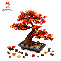 MJI 13125 Custom MOC Bricks Koleksi Model Bonsai Pohon Maple Mainan Edukasi Anak Set Blok Bangunan Plastik Juguete