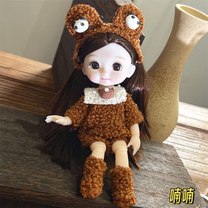 Nueva 16 cm BJD Mini muñecas 13 articulación móvil niña bebé 3D ojos grandes hermosa DIY <span class=keywords><strong>muñeca</strong></span> de juguete vestir moda <span class=keywords><strong>muñeca</strong></span> conjunta para niñas - Product Image 3