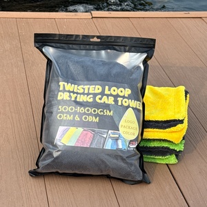 Free Sample Microfiber Twist Loop <b>Towels</b> Double Side 40x40 600gsm Super Absorbent <b>Drying</b> Auto Detailing Car <b>Drying</b> for Car Wash - Product Image 1