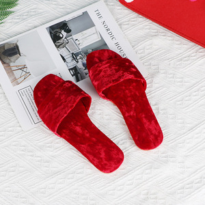 Vestido <span class=keywords><strong>de</strong></span> noche <span class=keywords><strong>de</strong></span> terciopelo nupcial para mujer, boda para <span class=keywords><strong>zapatillas</strong></span>, suela blanda, Color sólido, antideslizante, verano, fabricante al por mayor, una palabra - Product Image 4