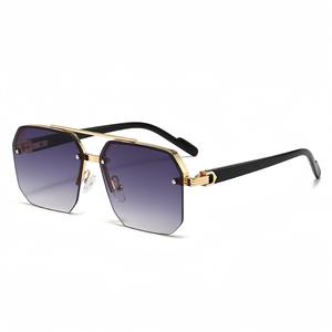 2025 nuevos hombres doble puente marco cuadrado polígono mujeres gafas de sol moda Metal gafas Street Shot gafas de sol de alta calidad - Product Image 3