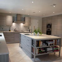 DAIYA marbre granit unités de cuisine avec armoire d'île personnalisée
