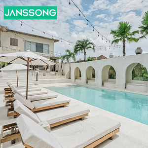 เก้าอี้พักผ่อนไม้ทนทานสำหรับสระว่ายน้ำกลางแจ้ง ชายหาด สวน โรงแรม เก้าอี้อาบแดดสำหรับเฟอร์นิเจอร์ภายนอกสวน - Product Image 3