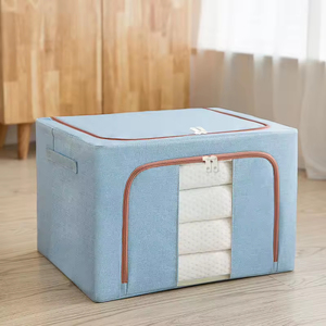 Waterproof Folding Cloth Foldable Storage Box Quilt Sundries Fabric Cotton Linen <b>Wardrobe</b> Clothes Organizer Bag Storage <b>Boxes</b> - Product Image 4