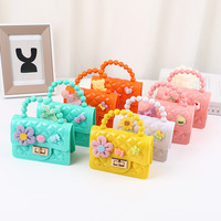 Adorable Sac à Main Gelée en PVC Translucide Motif Dessin Animé Perlé, Couleurs Macaron Scintillantes, Porte-Monnaie pour Filles Tendance, Sac pour Enfants