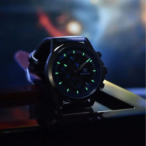 Montre-bracelet à quartz pour homme Benyar BY-5210, bracelet en acier inoxydable et cuir, aiguilles lumineuses, montre-bracelet de luxe pour homme, Reloj avec boîte cadeau - Product Image 5