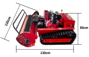 Débroussailleuse de jardin sur chenilles, à moteur diesel 12HP 192CC, largeur de coupe 800mm, avec poignée pliable DIY, démarreur électrique et télécommande - Product Image 4