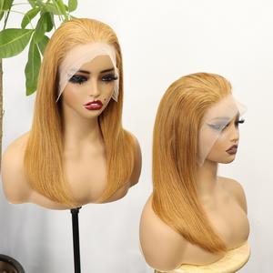 วิกผมแท้แบบผูกเชือกด้านหน้า 13x4  วิกผมหน้าผากโปร่งใสสำหรับผู้หญิงผิวสี วิกผมบ๊อบแบบเรมี่ ผมตรงธรรมชาติ - Product Image 5