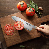XINZUO Santoku-mes van hoogwaardig Japans ZDP189 composietstaal, scherpe keukenmessen met handvat van woestijn-ijzerhout