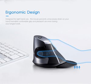 M618 GX Chuột Không Dây Dọc Tiện Dụng 6 Nút 1600DPI Chuột Quang Chuột Tay Phải Với Thảm Cổ Tay - Product Image 2