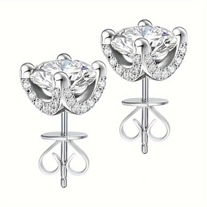 Pendientes de Botón Minimalistas Personalizables, Chapados en Oro, Color Dorado, Plata de Ley 925, para Regalos de San Valentín - Product Image 3