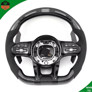 Volante de Coche con LED de Fibra de Carbono para <span class=keywords><strong>Mercedes</strong></span> Benz AMG W204 W205 W206 W213 C63 E63 G55 G500 W212 W463 CLS63, Piezas de Auto - Product Image 1