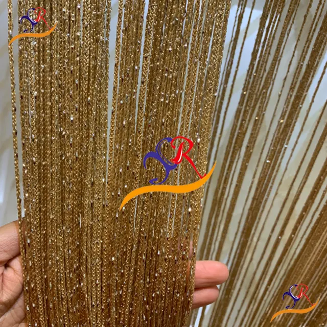 Moderne Multi-farbe Silber Band Gewinde Fringe Glitter fenster streifen Vorhang