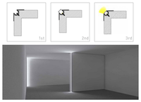 Profil de bande Led en aluminium de 39*27mm avec bride, encastré dans un coin extérieur de carreaux ou de marbre de 10mm, canal d'extrusion léger