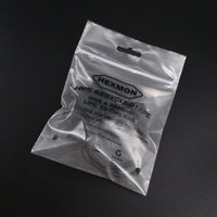 GRS Sacs en plastique PE recyclés Sac d'emballage transparent refermable avec zip-lock Impression personnalisée Sac d'emballage PE de petite taille avec trou de suspension
