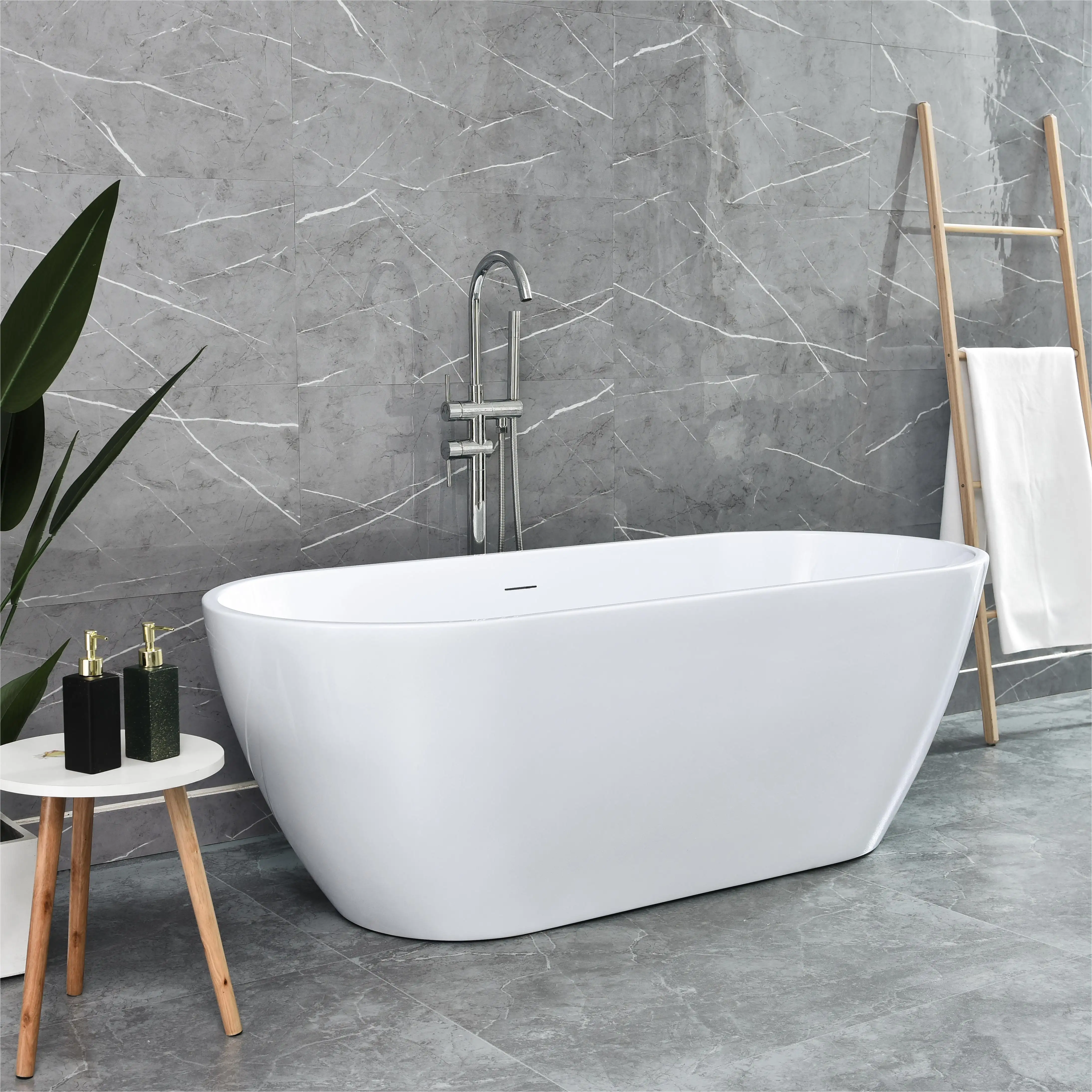 europäische acryl-badewanne weiß freistehend oval moderne acryl-badewanne freistehend pantoffeln badewanne einfaches design badewanne
