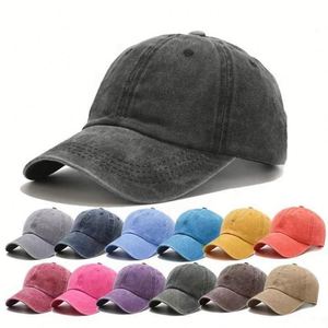 Casquettes de baseball rétro vintage non structurées, style papa, avec logo personnalisé, sportives, ajustables, effet vieilli et délavé, vente en gros, 100% - Product Image 1