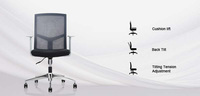Chaise de bureau ergonomique en maille avec base pivotante réglable en hauteur, design moderne - Garantie de 2 ans