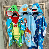 Peignoirs de plage à capuche personnalisés en microfibre à séchage rapide, poncho de bain pour enfants