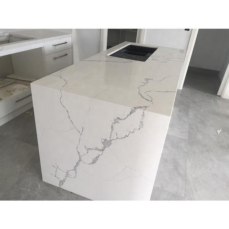 Calacatta White Marble Veins Quartz Countertop Wholesale