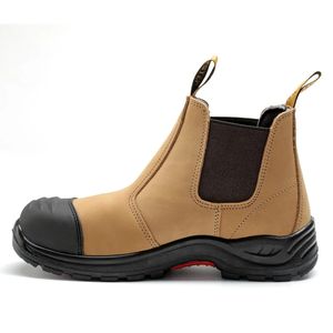 Bottes <span class=keywords><strong>de</strong></span> sécurité pour hommes à embout plastique, style Chelsea, marron, haute qualité, en stock, chaussures <span class=keywords><strong>de</strong></span> <span class=keywords><strong>travail</strong></span> personnalisées, hiver, antistatiques - Product Image 1